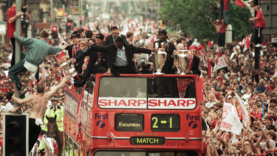 Documentary series 99 tells the story of Manchester United's historic treble win. (Prime Video)