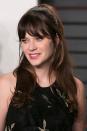 <p>A sleek yet wavy hairstyle with a little teasing towards the crown, plus thick bangs (actress <strong>Zooey Deschanel's </strong>signature look), gives the appearance of fuller hair.</p>