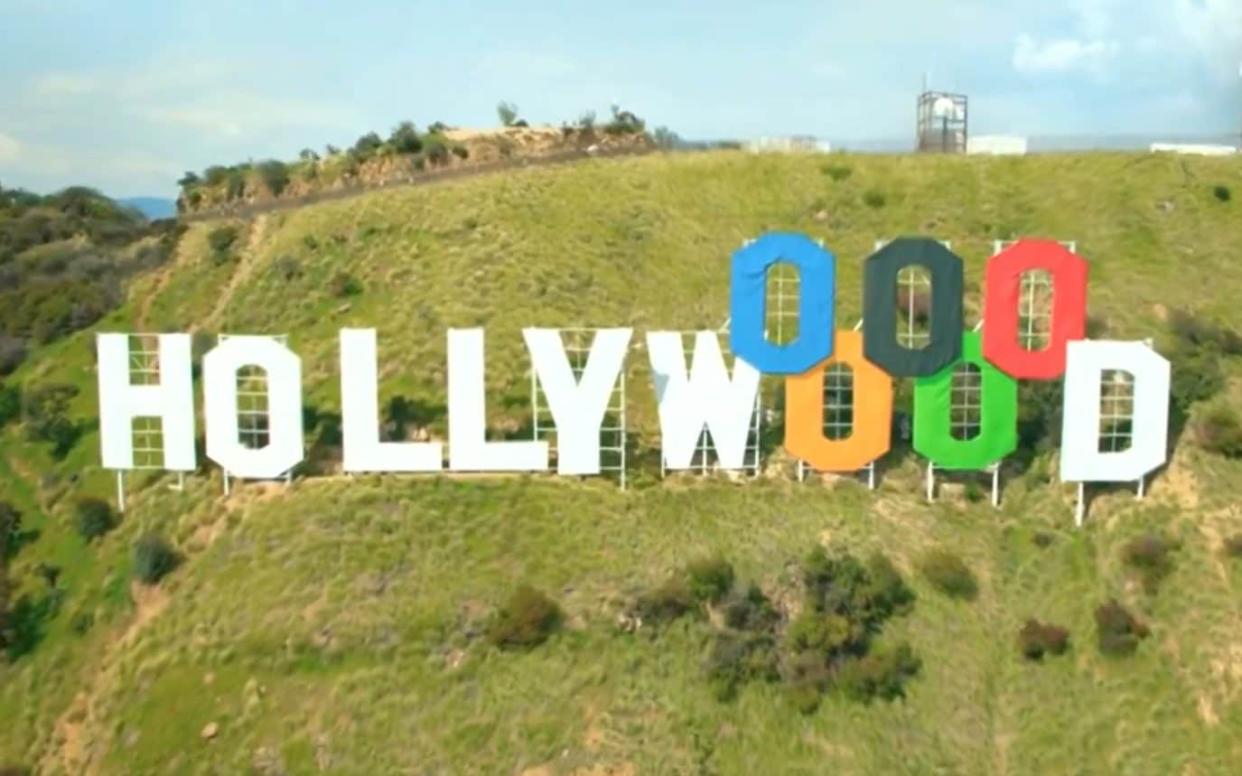 The montage neded with Cruise rigging three extra Os to the Hollywood sign in LA