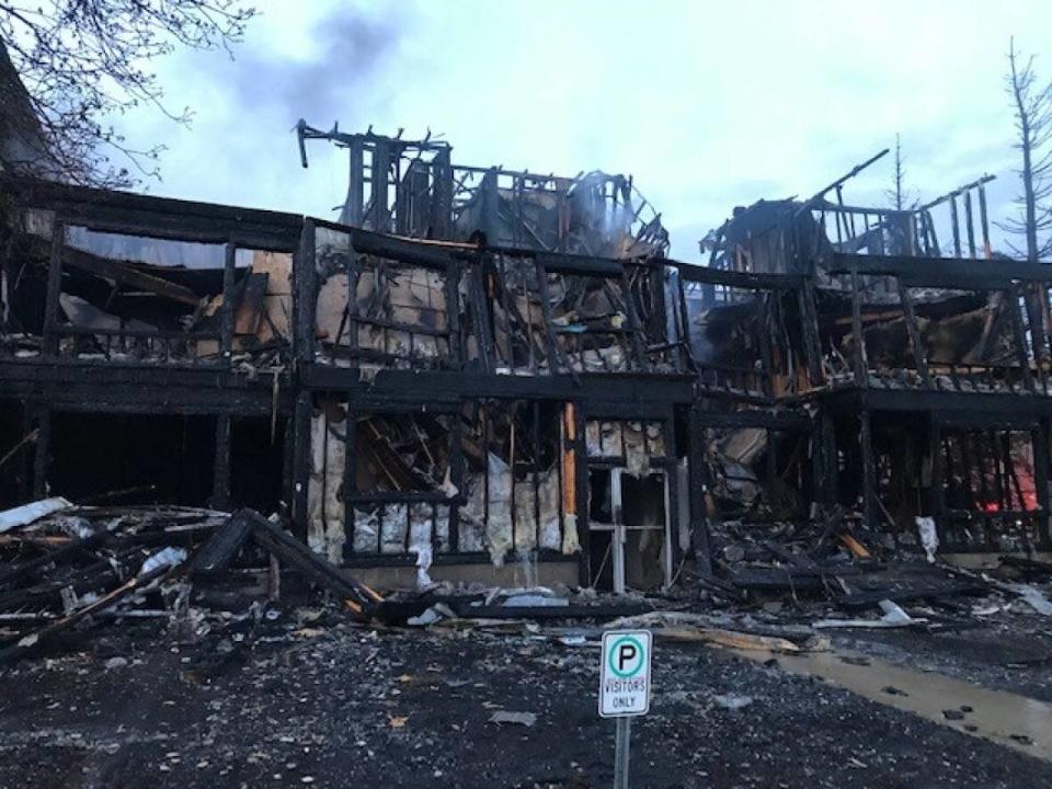 The building was completely destroyed and damage is estimated at $5 million. (Saskatoon Fire Department - image credit)