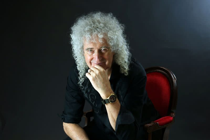 Brian May poses in this undated handout image