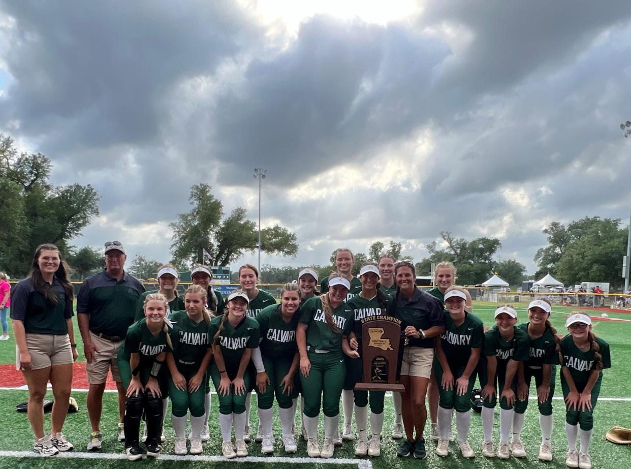 The Calvary softball team won the 2024 LHSAA Select Division III state softball title.