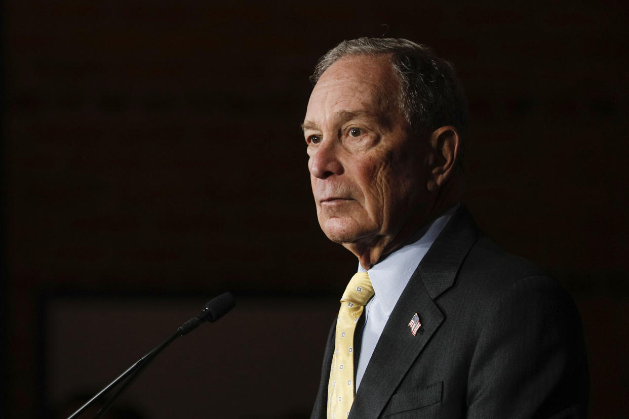 Bloomberg pauses during a campaign in Detroit last week. (Photo by Bill Pugliano/Getty Images)