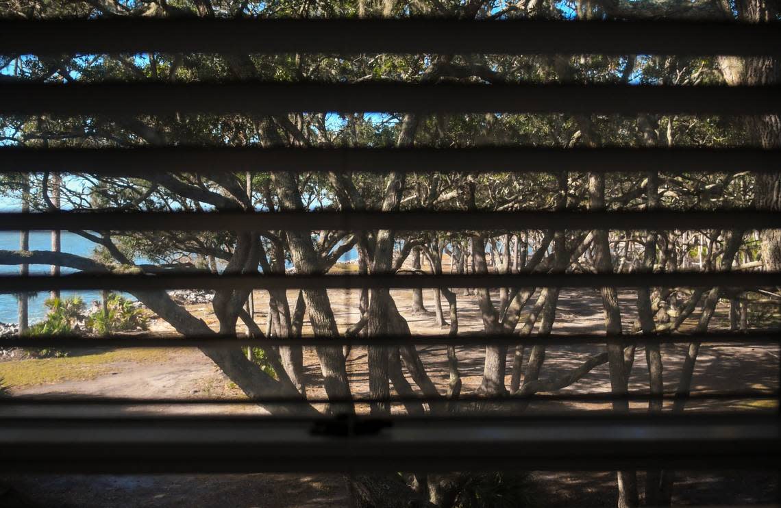 Ted Turner’s former St. Phillips Island home, with its grand east views of the Atlantic Ocean also features a field of live oak’s to the south pictured here on Nov. 14, 2022 on St. Phillips Island, now owned by the state of South Carolina.