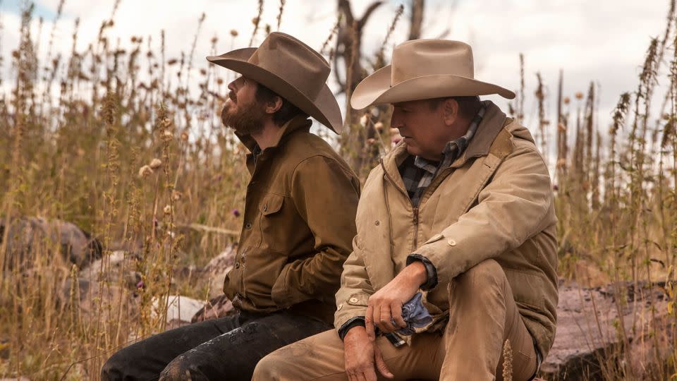 Cole Hauser and Kevin Costner in "Yellowstone." - Emerson Miller/Paramount/CBS Entertainment