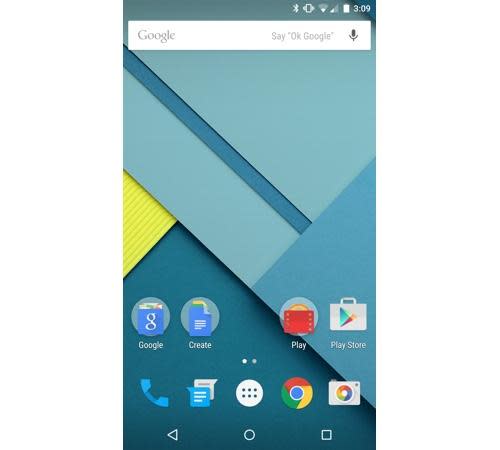 Android Lollipop Home screen