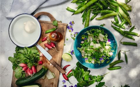 Raw courgette salad - Credit: Laura Edwards