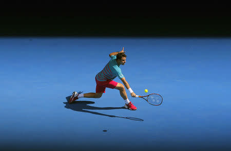 Tennis - Australian Open - Melbourne Park, Melbourne, Australia - 20/1/17 Switzerland's Stan Wawrinka hits a shot during his Men's singles third round match against Serbia's Viktor Troicki. REUTERS/Jason Reed