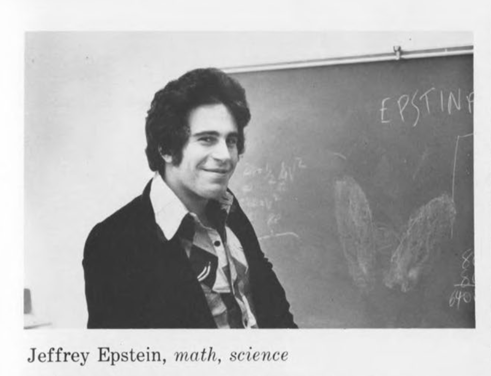 Epstein is pictured here in Dalton's 1975 yearbook. He taught high schoolers. (Yahoo Finance)