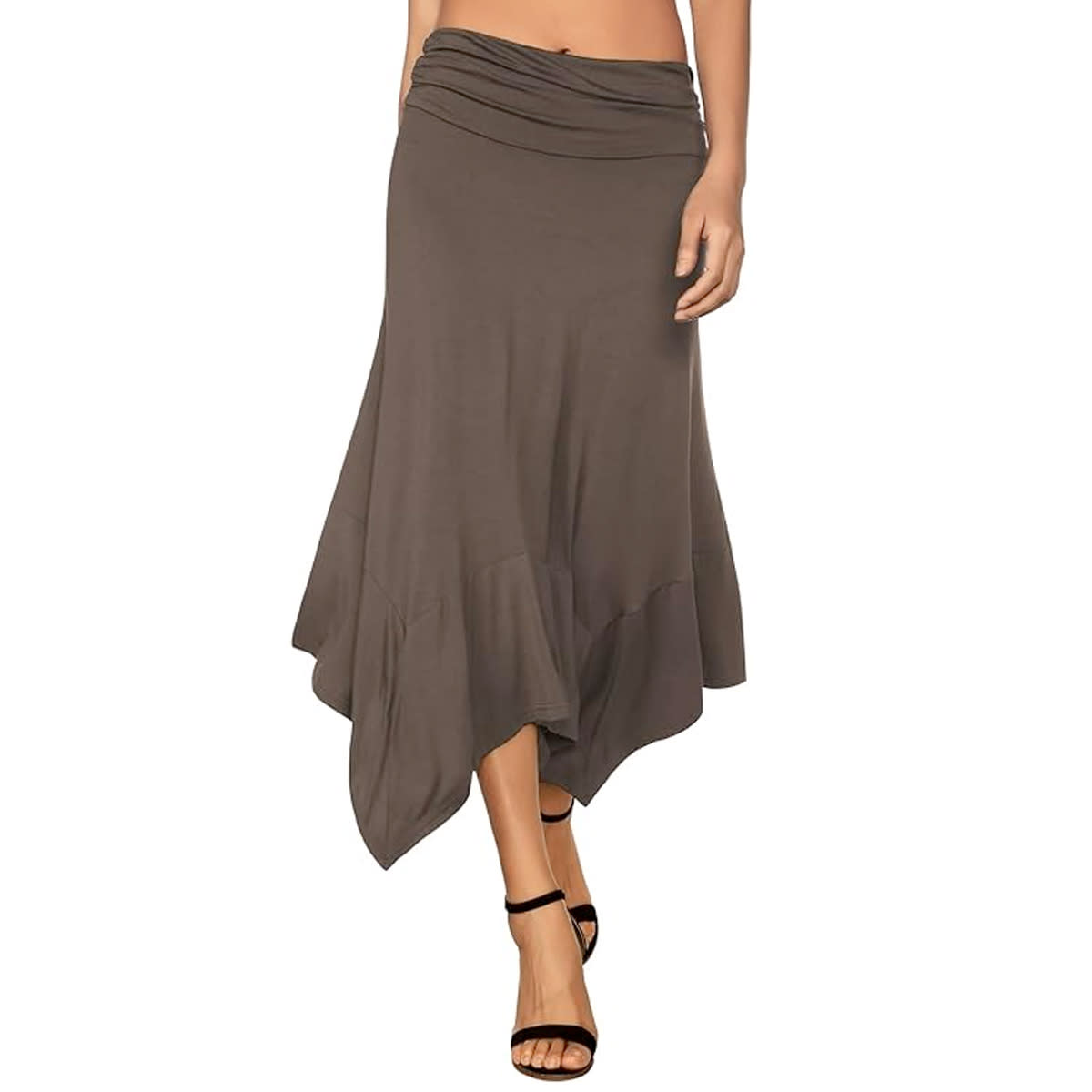 Djt Flowy Handkerchief Hemline Midi Skirt