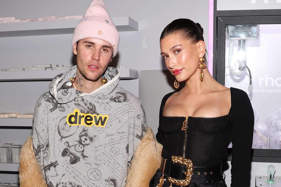 <p>Jerritt Clark/Getty Images</p> Justin Bieber and Hailey Bieber in January 2023.