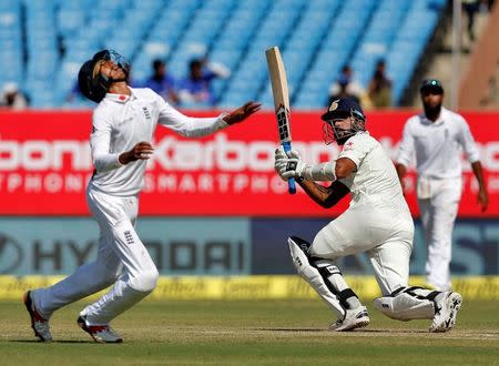 Cricket - India v England - First Test cricket match - Saurashtra Cricket Association Stadium, Rajkot, India - 11/11/2016. India's Murali Vijay plays a shot. REUTERS/Amit Dave