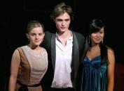 <p>Emma Watson , Robert Pattinson and Katie Heung at the Tokyo premiere of Harry Potter and the Goblet of Fire - 11/18/2005</p>