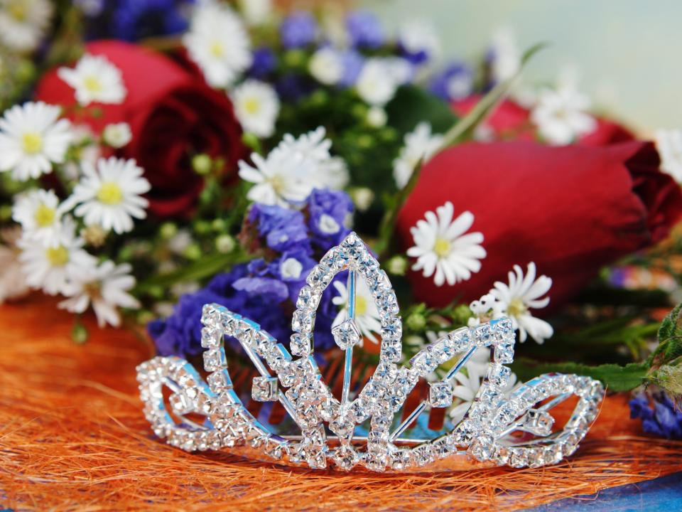 tiara and flowers crown pageants