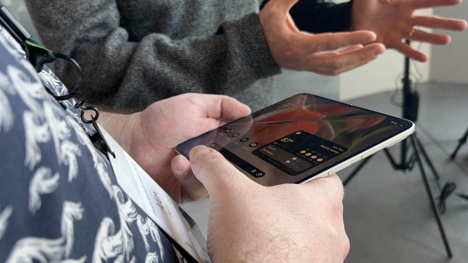 Man holding Google Pixel 9 Pro Fold