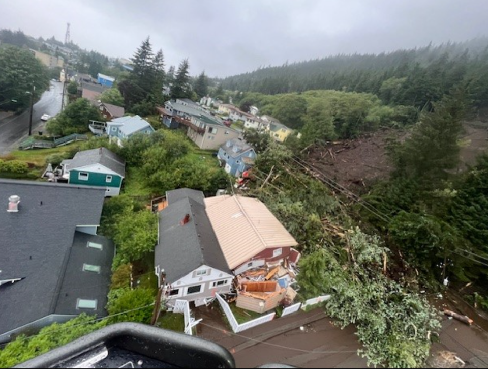 Mandatory evacuations were underway in the southeastern Alaska of Ketchikan, after a landslide leveled homes and businesses on Aug. 25, 2024, leaving at least one person dead and multiple people injured Sunday.