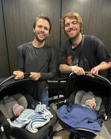 <p>Shane Dawson/instagram</p> Dawson and Adams said they "are so grateful" following the birth of their boys