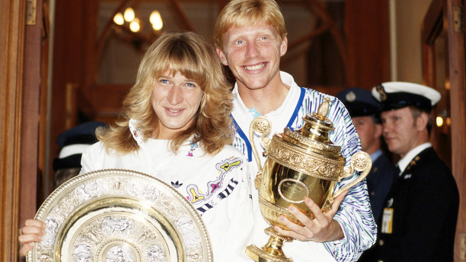 Steffi Graf and Boris Becker, pictured here after their Wimbledon triumphs in 1989.