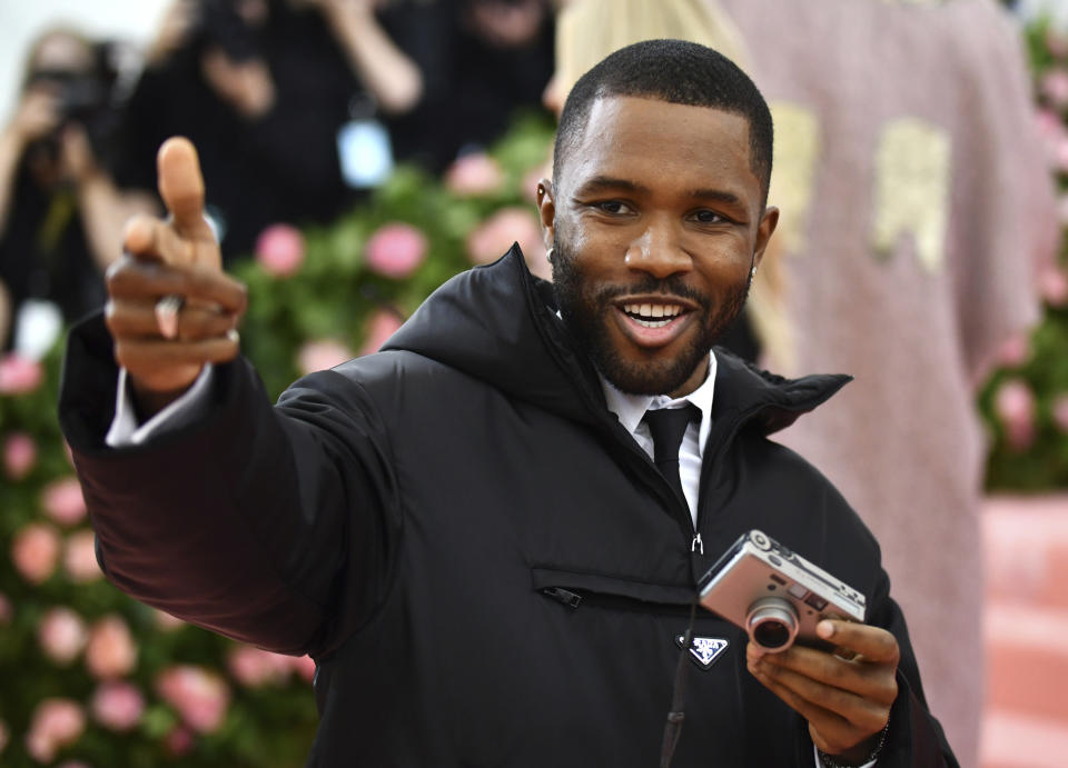 FILE - Frank Ocean attends The Metropolitan Museum of Art's Costume Institute benefit gala celebrating the opening of the "Camp: Notes on Fashion" exhibition on May 6, 2019, in New York. Ocean turns 33 on Oct. 28. (Photo by Charles Sykes/Invision/AP, File)