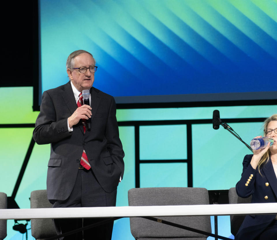 Rep. John Smithee of the 87th District answers a question Thursday at the Amarillo Pioneer Candidate Forum at the First Family Church in Amarillo.