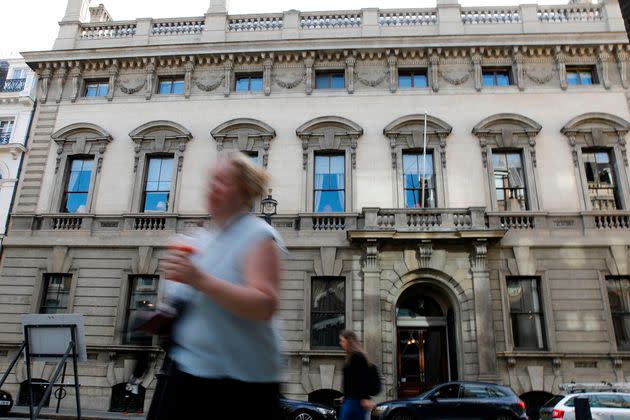 The exterior of the private members' Garrick Club, founded in 1831 and situated in the heart of London's West End in Covent Garden.