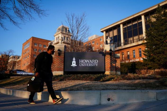 FILE PHOTO: A student walks on the campus of Howard University in Washington