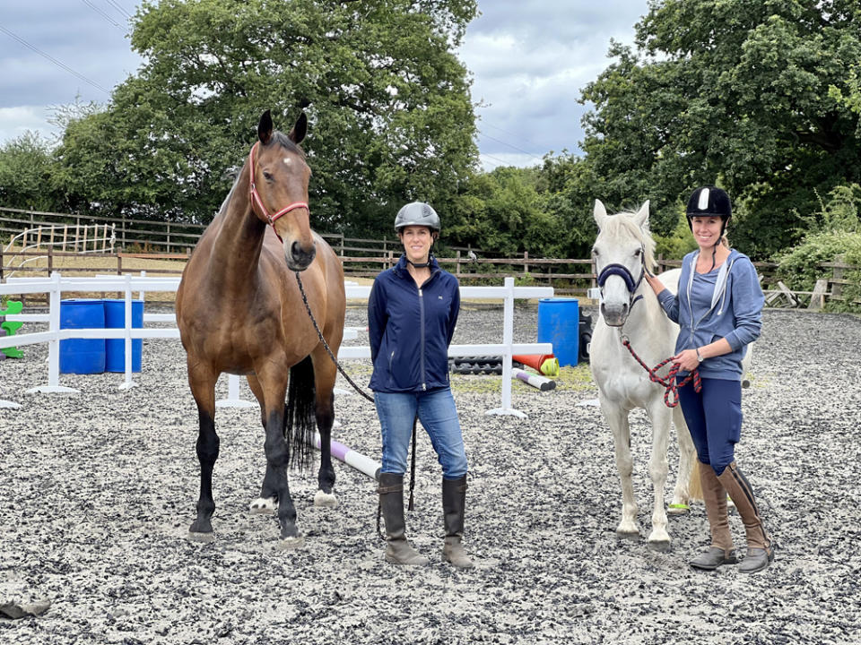 Jemma Hockley, 46, with Rosie Bensley, 36, at their current stables (Collect/PA Real Life)