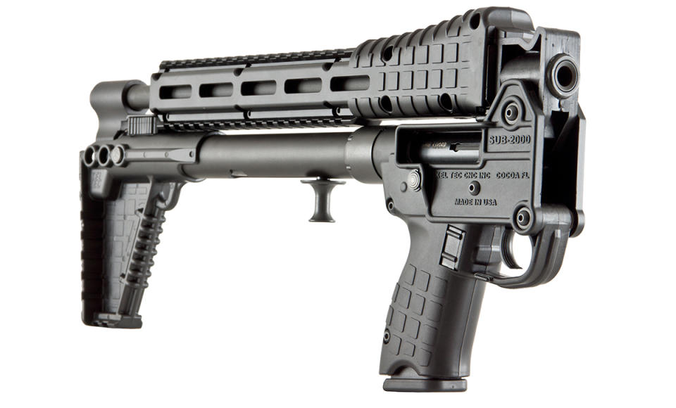 The Kel-Tec SUB2000 features a collapsible stock, making it easier to carry and to conceal than most rifles. (Kel-Tec)