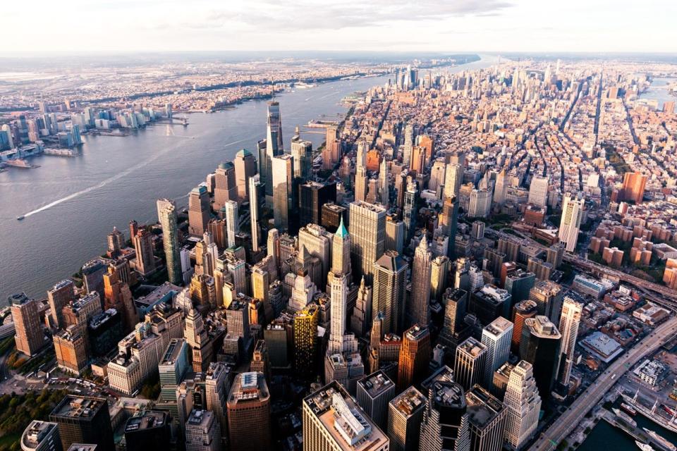 Aeiral view of donwntown Manhattan