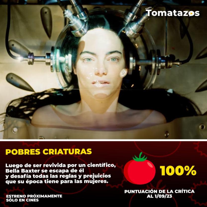 Puntuación de la crítica de Pobres criaturas. (Crédito: Tomatazos)