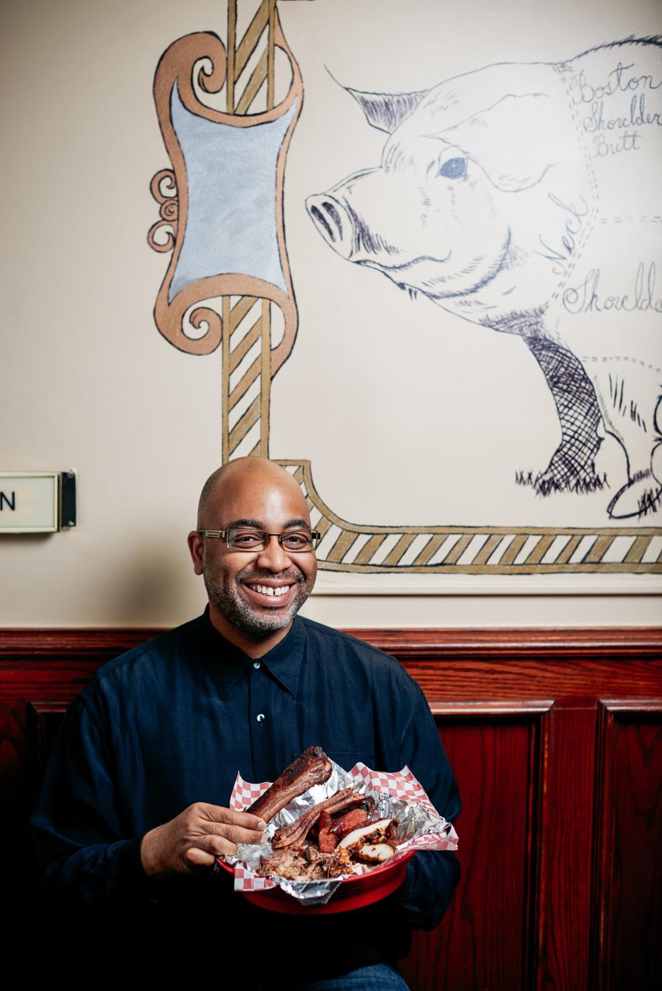 Attorney and food historian Adrian Miller at Boney's BBQ in his hometown of Denver, Colorado