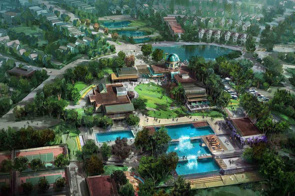 <p>Disney</p> Aerial rendering of Asteria, a new Storyliving by Disney community recently announced in North Carolina