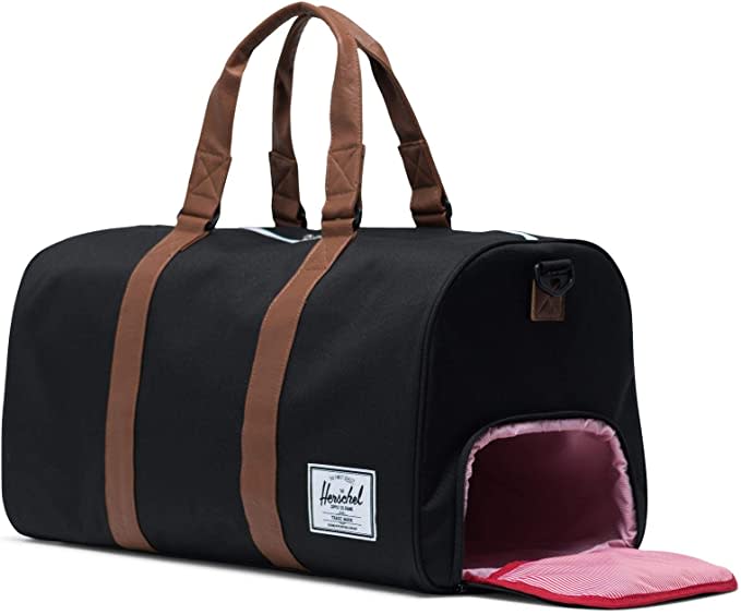 Herschel-Novel-Duffel-Bag-BlackTan-Synthetic-Leather