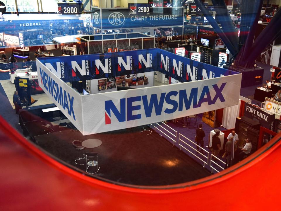Newsmax booth at NRA convention