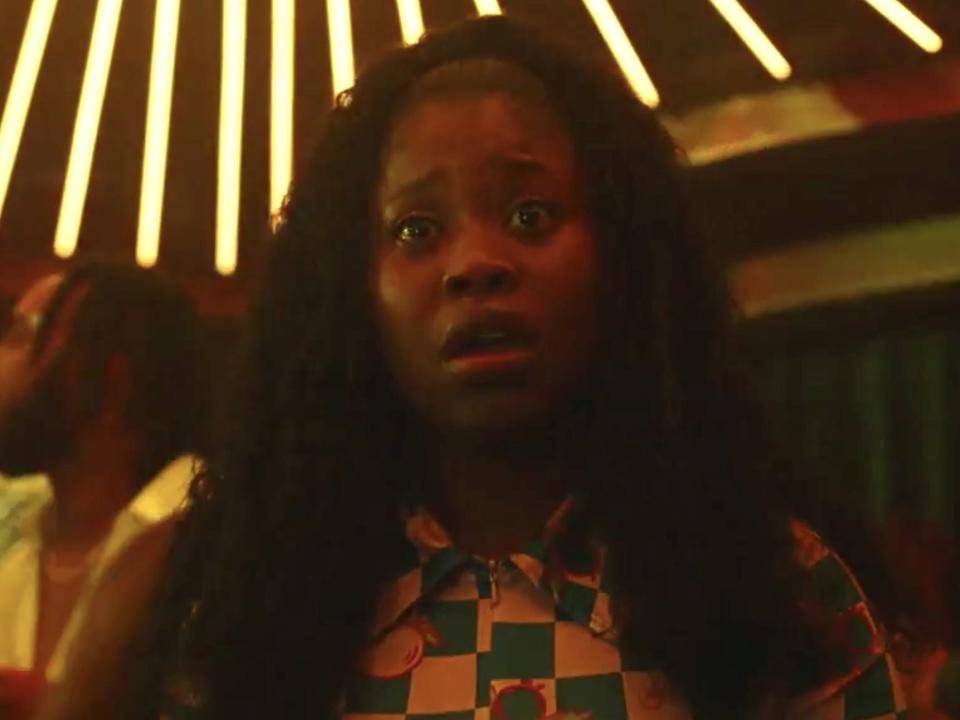 Dre (Dominique Fishback) looks lovingly at Ni'Jah during an afterparty on "Swarm."