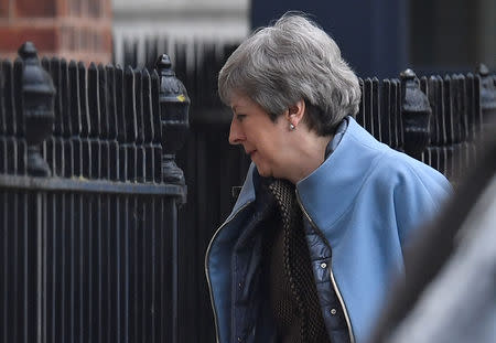 Britain's Prime Minister Theresa May is seen at Downing Street, in London, Britain March 18, 2019. REUTERS/Toby Melville