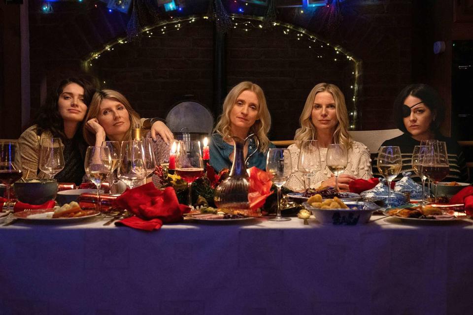 Becka (Eve Hewson), Eva (Sharon Horgan), Grace (Anne-Marie Duff), Ursula (Eva Birthistle), and Bibi (Sarah Greene) on 'Bad Sisters'