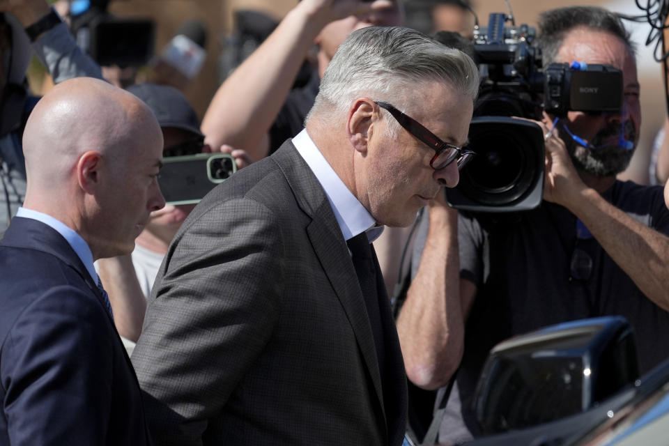 Actor Alec Baldwin leaves court after jury selection in his involuntary manslaughter trial, Tuesday, July 9, 2024, in Santa Fe, N.M. (AP Photo/Ross D. Franklin)