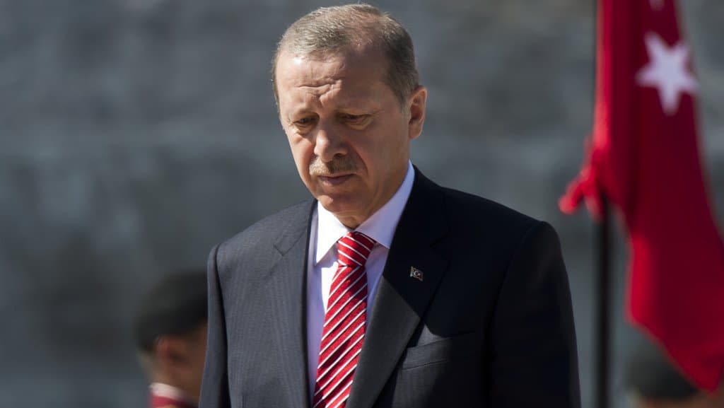 Recep Rayyip Erdogan en visite officielle au Mexique, le 12 février 2015. - Omar Torres - AFP