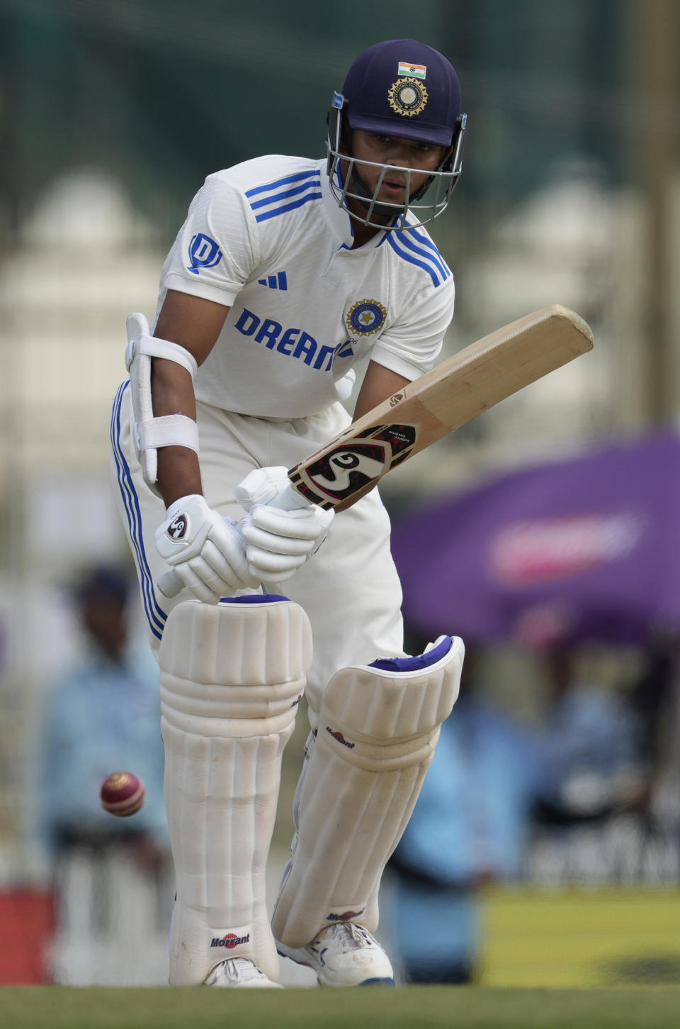 India's Yashasvi Jaiswal plays a shot on the second day of the fourth cricket test match between England and India in Ranchi, India, Saturday, Feb. 24, 2024. (AP Photo/Ajit Solanki)