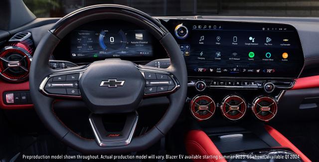 An image of the 2024 Chevrolet Blazer EV with the new built-in and integrated infotainment experience.