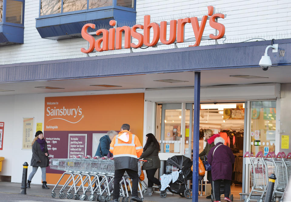 File photo dated 12/01/16 of a Sainsbury's supermarket in Barkinside Essex, as the supermarket giant is mulling a takeover approach for wholesaler Palmer and Harvey (P&amp;H), according to reports.