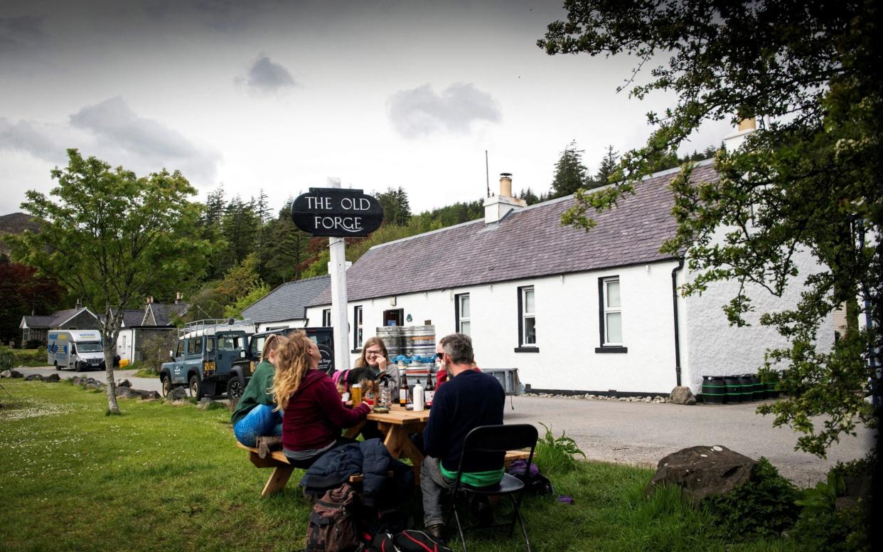 The Old Forge pub in Knoydart, mainland Britain’s most remote pub, which can only be reached by boat or by walking 18 miles from the nearest road, over 3,500ft hills, is to be one of the beneficiaries of the Budget - Andy Buchanan/AFP