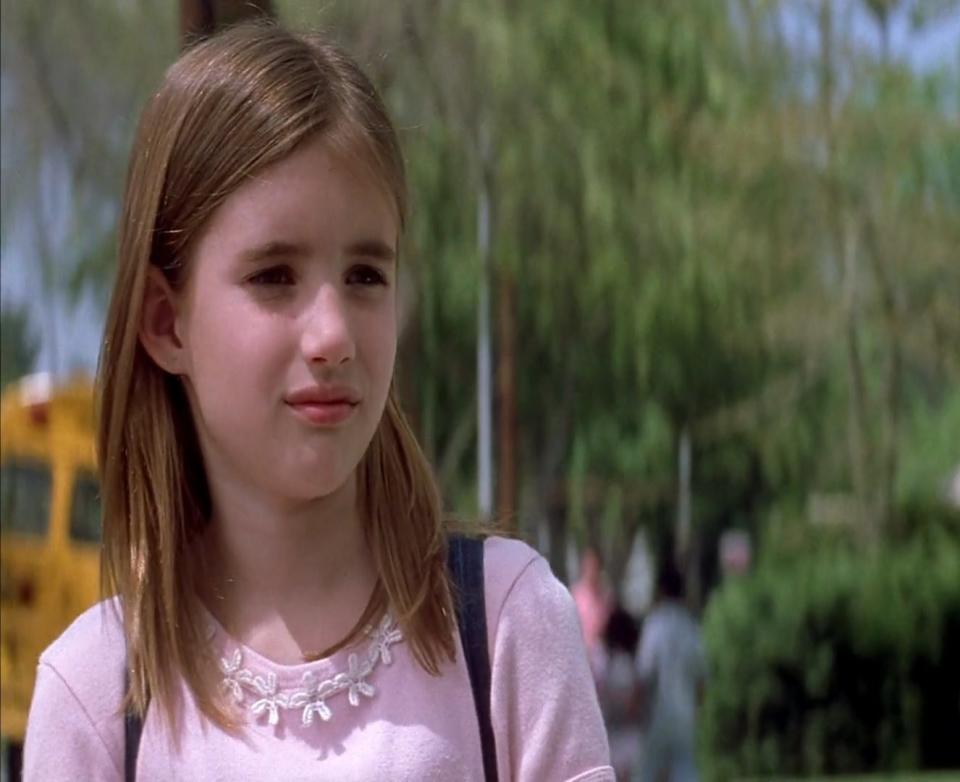 Emma Roberts looks disappointingly at someone