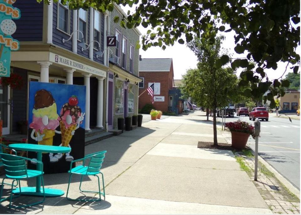 This July 2023 photo shows a section of the 1200 block of Main Street, Honesdale. The borough, in coordination with Greater Honesdale Partnership, has received $450,000 in state grant funding to begin the process of streetscape upgrades on Main with this block.