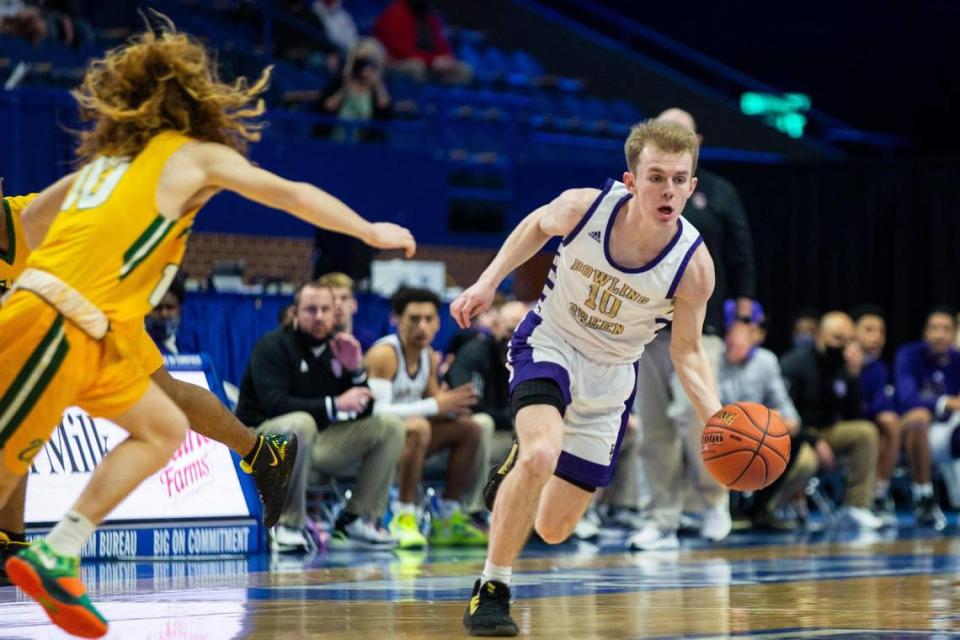 Former Bowling Green High School star Turner Buttry (10), Kentucky’s 2022 Mr. Basketball, is the fourth winner of that award to sign directly with Eastern Kentucky University out of high school and the first since Ervin Stepp in 1980.