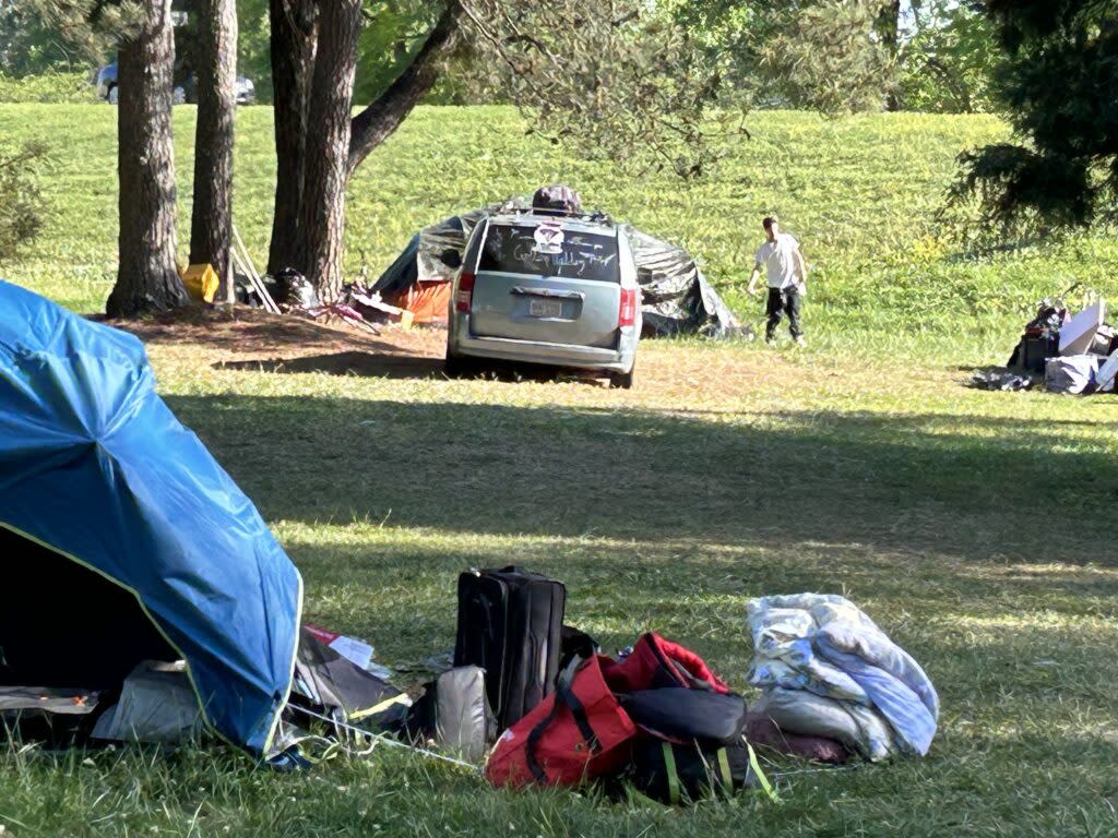 a homeless encampment