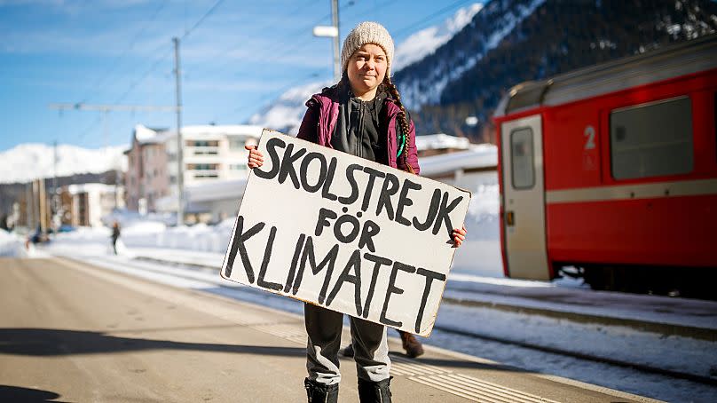 16 year-old Swedish climate activist Greta Thunberg arrives to attend the 49th Annual Meeting of the World Economic Forum, WEF, in Davos, Switzerland, Wednesday, Jan. 23, 2019