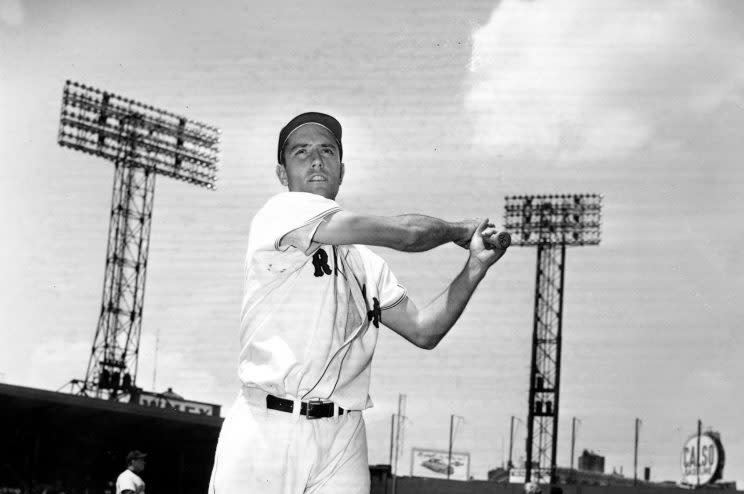 Jim Piersall during his 1952 rookie season with the Red Sox. (AP Photo)
