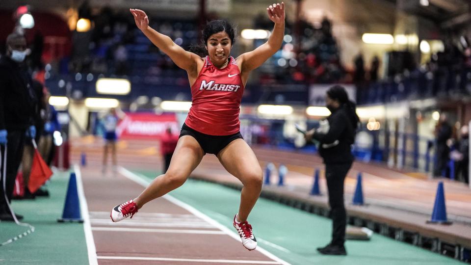 Marist College junior Kiana Pathirana is an accomplished member of the track and field team. The Massachusetts native holds the program record in the triple jump.